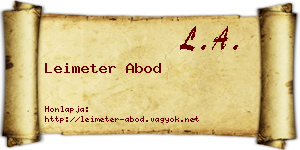 Leimeter Abod névjegykártya
